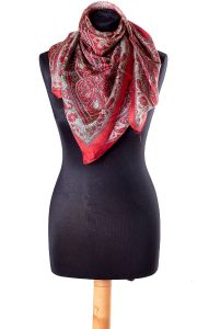 Hedvábný šátek 100% hedvábí červený st1934