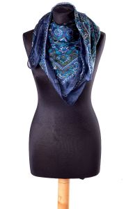Hedvábný šátek 100% hedvábí modrý st1938