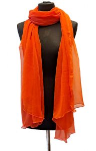 Elegantní šifonová šálka oranžová st1969