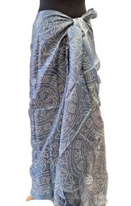 Sarong - pareo rajasthani bandhani šedý sr572