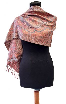 Luxusní 100% hedvábná štóla starorůžová sl3449