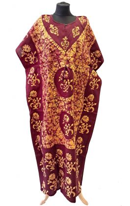 Bavlněný batikovaný kaftan XXL oranžový kaf1571