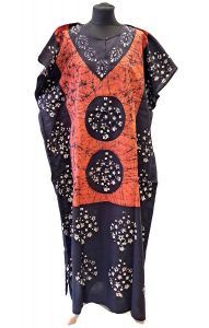 Bavlněný batikovaný kaftan XXL oranžový kaf1580