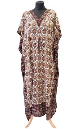 Saténový kaftan čokoládový kaf1590