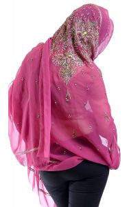 Luxusní vyšívaná dupatta II. jakost dh1858