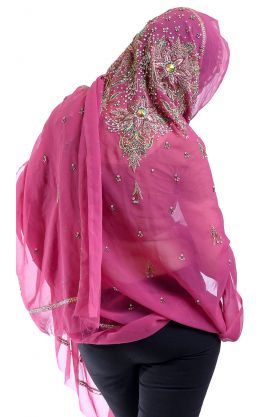 Luxusní vyšívaná dupatta II. jakost dh1858