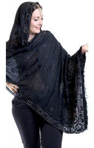 Černá hedvábná dupatta II. jakost dh1860