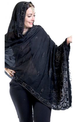 Černá hedvábná dupatta II. jakost dh1860