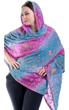 Luxusní vyšívaná zardosi dupatta II. jakost dh1865