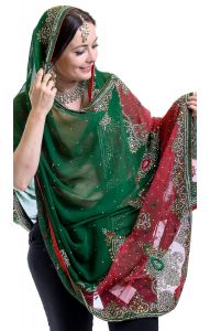 Luxusní heavy embrouidery dupatta  II. jakost dh1868