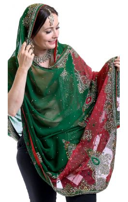 Luxusní heavy embrouidery dupatta  II. jakost dh1868