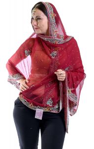Vyšívaná svatební dupatta II. jakost dh1875