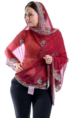 Vyšívaná svatební dupatta II. jakost dh1875