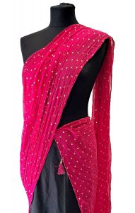 Hedvábně jemná dupatta "stary night" fuchsiová dh1881