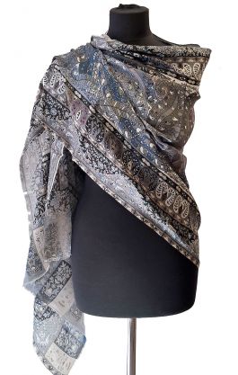 Letní "pašmína" s exotickým vzorem sl3600
