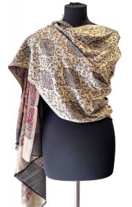 Elegantní brokátová šála z Himalájí béžová sl3612