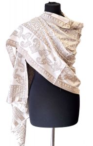 Luxusní "kašmírová" šála slonovinová sl3621