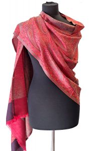 Luxusní hřejivá zimní šála z Indie červená sl3625