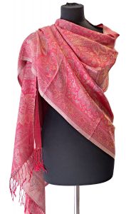 Luxusní hřejivá zimní šála z Indie červená sl3626