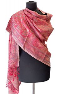 Luxusní hřejivá zimní šála z Indie červená sl3627