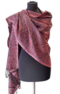 Luxusní hřejivá zimní šála z Indie ostružinová sl3628