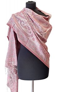 Luxusní hřejivá zimní šála z Indie starorůžová sl3629