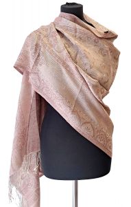 Luxusní hřejivá zimní šála z Indie starorůžová sl3631