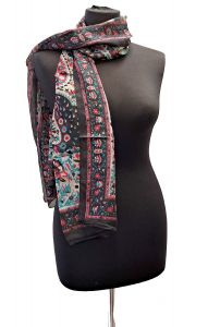100% hedvábná šálka z pravého hedvábí černá st2212