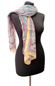 100% hedvábná šálka z pravého hedvábí vanilková st2223