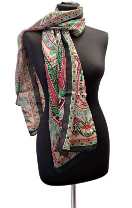 100% hedvábná šálka z pravého hedvábí černá st2227