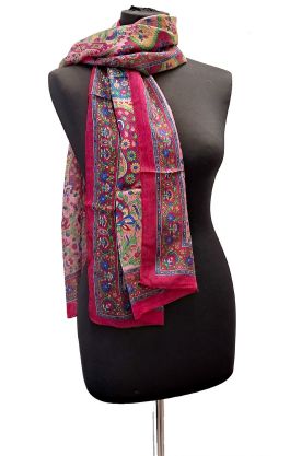 100% hedvábná šálka z pravého hedvábí malinová st2228