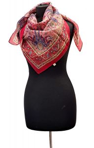 100% hedvábný šátek z pravého hedvábí červený st2230