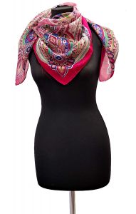 100% hedvábný šátek z pravého hedvábí růžový st2239