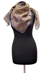 100% hedvábný šátek z pravého hedvábí šedý st2240