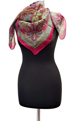 100% hedvábný šátek z pravého hedvábí fuchsiový st2242