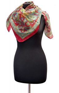 100% hedvábný šátek z pravého hedvábí červený st2243