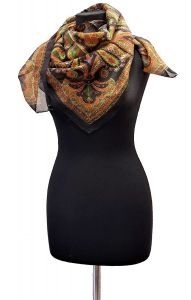 100% hedvábný šátek z pravého hedvábí černý st2245