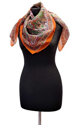 100% hedvábný šátek z pravého hedvábí oranžový st2246
