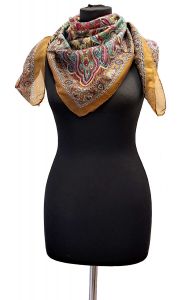 100% hedvábný šátek z pravého hedvábí zlatý st2247