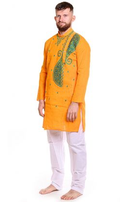 Slavnostní bengálská kurta zlatá M sh115