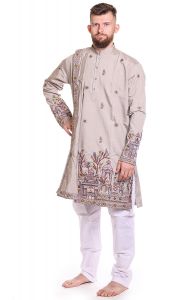 Slavnostní pánské oblečení na indickou svatbu béžové L-XL sh127