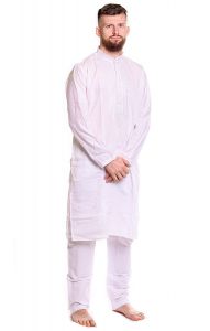 Slavnostní pánské kurta pajama na indickou svatbu bílá L-XL sh132
