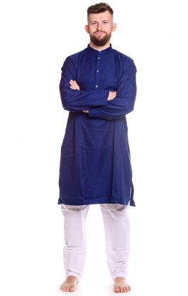 Slavnostní pánské kurta pajama na indickou svatbu modré L-XL sh134