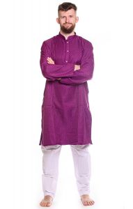 Slavnostní pánské kurta pajama na indickou svatbu fuchsiové L-XL sh138