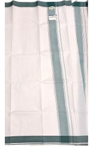 Tradiční indické dhótí - lungi s lahvově zeleným pruhem lu221