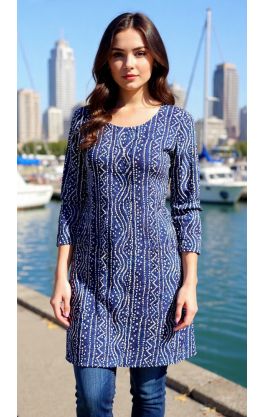 Tradiční indická dámská tunika modrá M 19-15