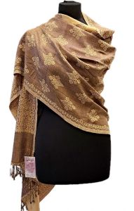 Teplá "kašmírová" šála z Himalájí vanilkovo-čokoládová sl3708