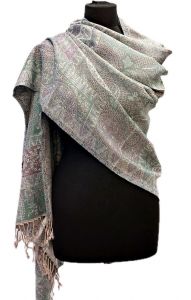 Hřejivá "kašmírová" šála z Himalájí zelenkavá sl3716