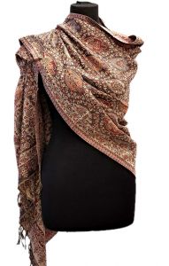 Hřejivá "kašmírová" šála z Himalájí hnědá sl3717