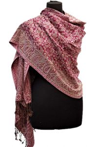 Oboustranná hřejivá "kašmírová" šála malinová sl3729